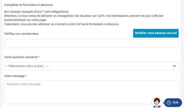 adresse mail la caf
