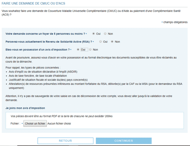 dossier cmu complémentaire