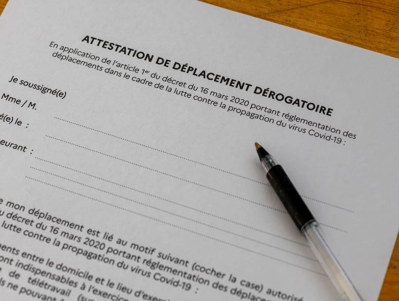 Covid-19 : voici l'attestation à remplir pour obtenir des