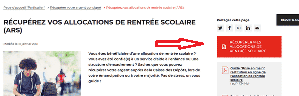 allocation rentrée scolaire consignée