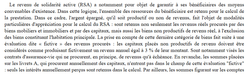 rsa et revenus d epargnes