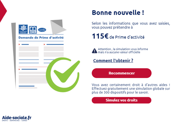 chômage prime activité cumul