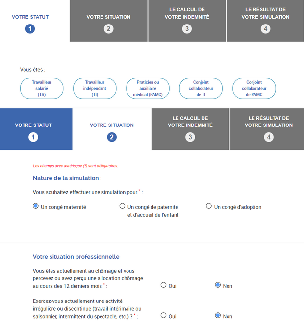 calculer congé paternité