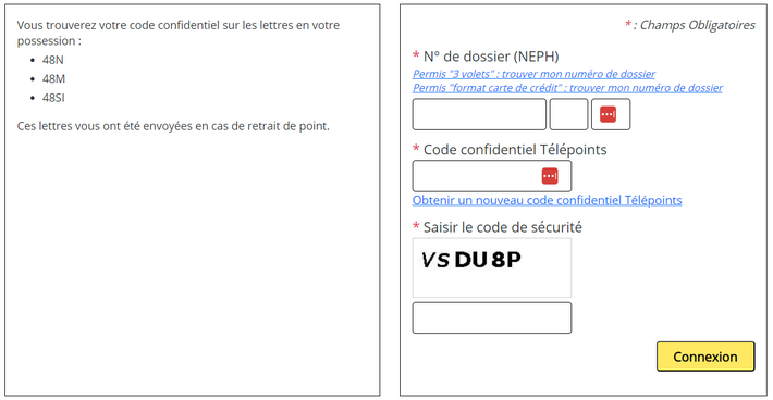 Vérifier le nombre de points sur son permis