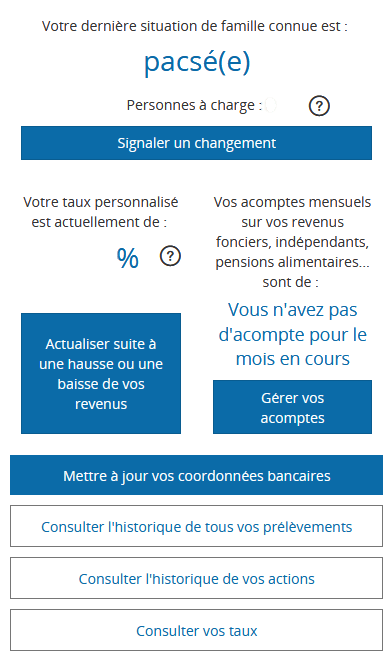 actualisation taux prélèvement à la source