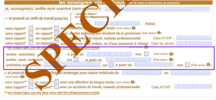 arret maladie heures de sorties