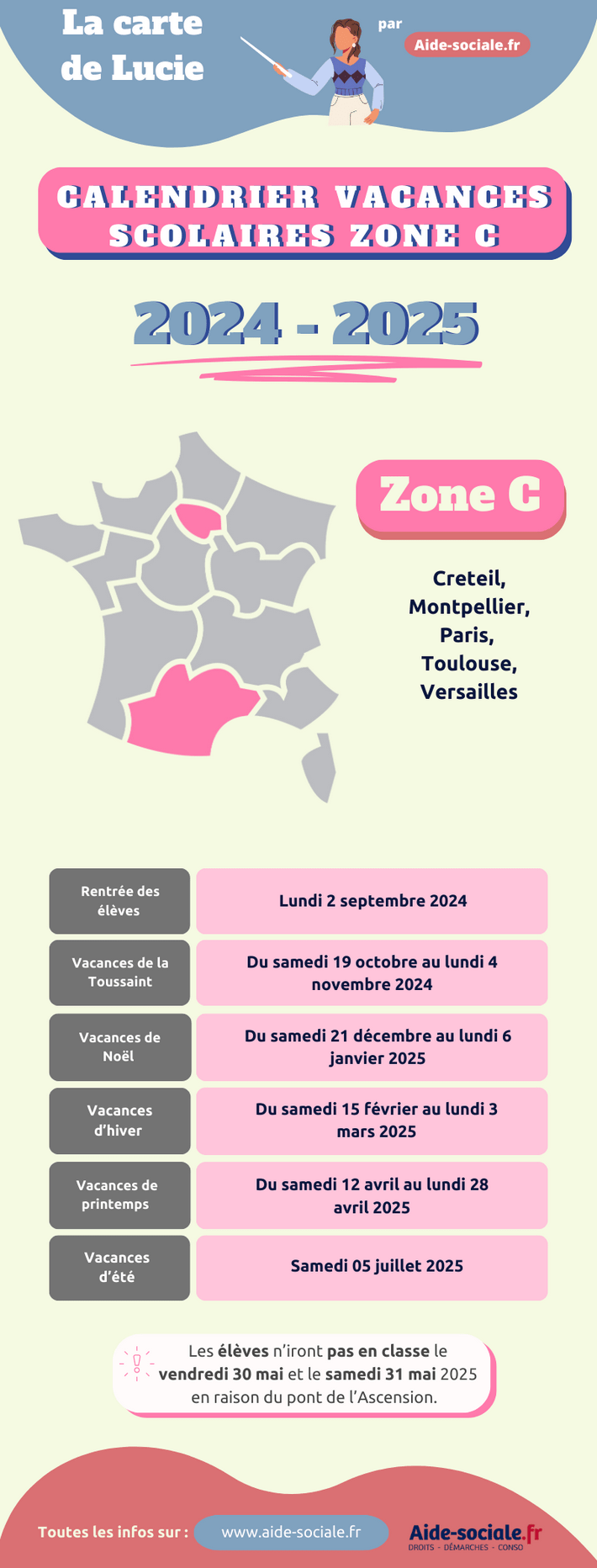 Calendrier scolaire paris