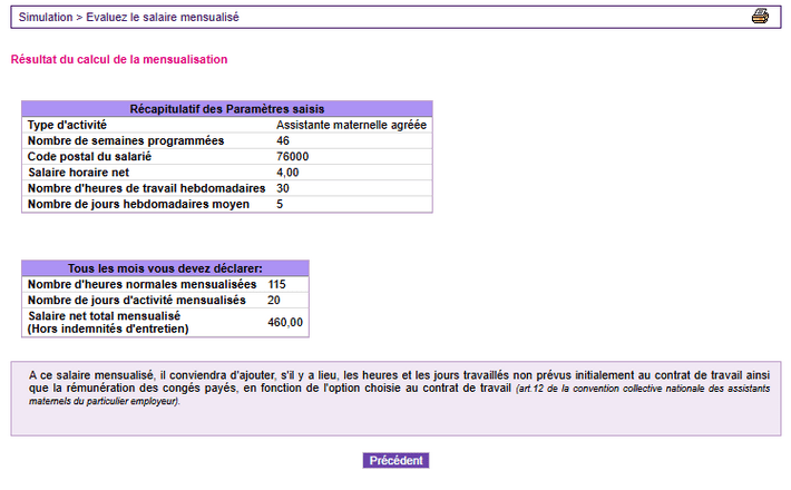 cout nounou simulateur