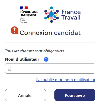 France Travail mot de passe oublié