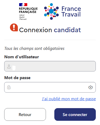 Récupérer son mot de passe France Travail