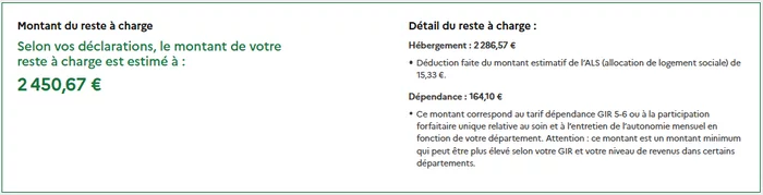 Tarif maison de retraite Ehpad