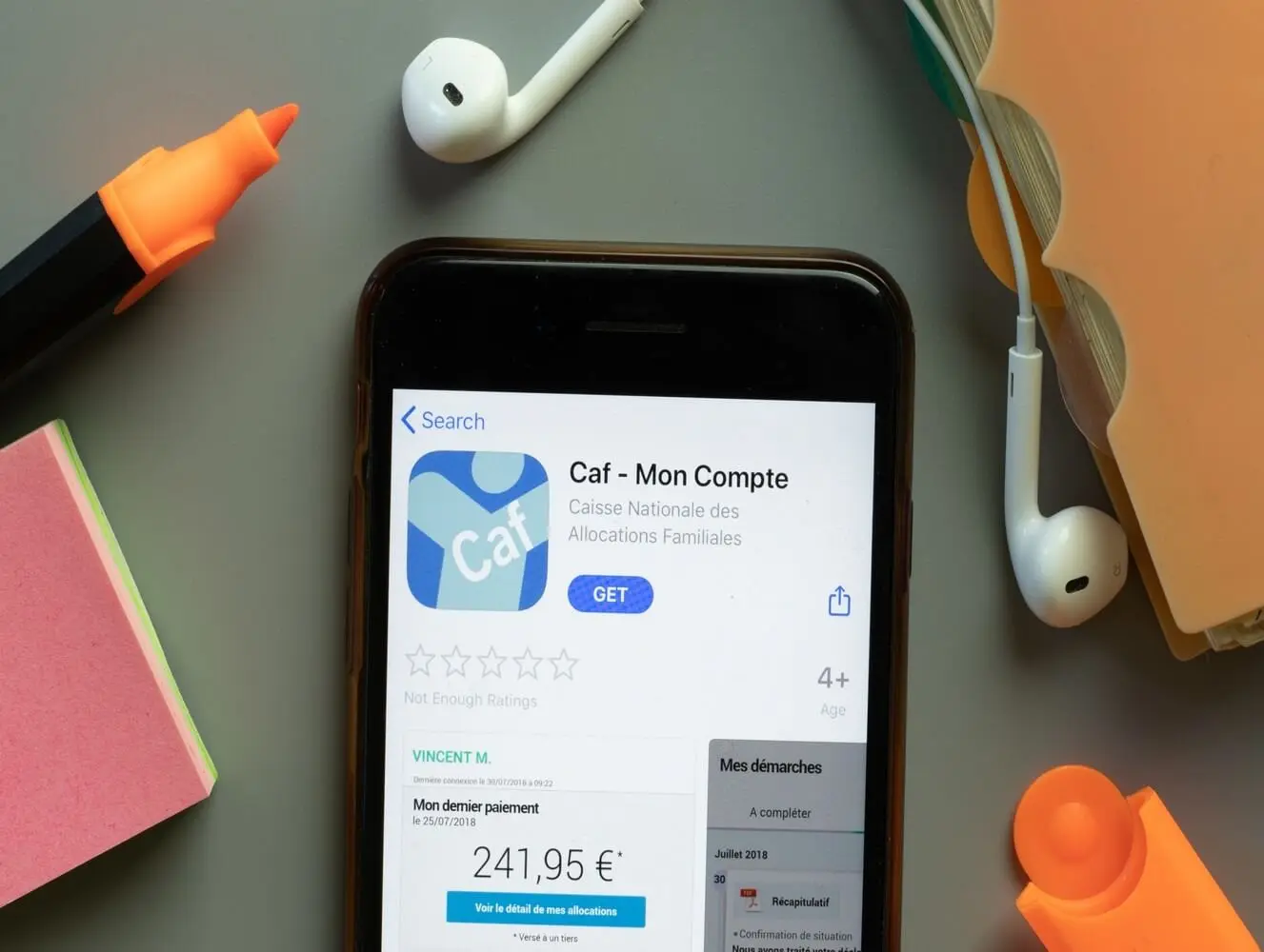 application caf mon compte